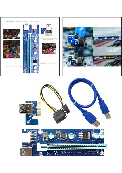 Charmant VER009S Pcı Express Riser 6-Pin Gpu Riser Adaptörü USB 3.0 1x Ila 16X Pcıe (Yurt Dışından)