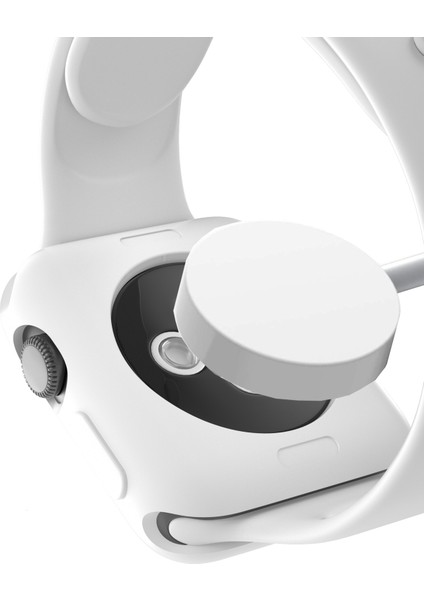 Apple Watch Uyumlu 7 41 mm Önü Açık Tasarım Mat Silikon Kılıf - Beyaz fiyatları
