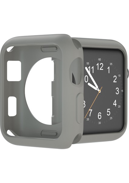 Apple Watch Uyumlu 7 45 mm Önü Açık Tasarım Mat Silikon Kılıf - Gri