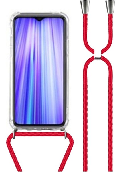 Samsung Galaxy M31 Boyundan Askılı Ipli Şeffaf Darbe Emici Silikon Telefon Kılıfı