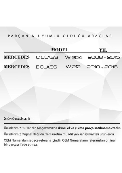 Mercedes C Class W204, E Class W212 Için Torpido Mandalı (Bej)
