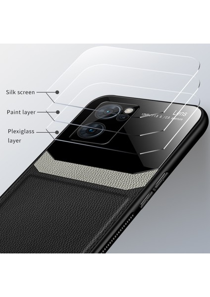 Oppo Reno7 Pro 5g Için Ince Litchi Tpu Bumper Hibrit Cam Korumalı Kılıf Kapaklı - Mavi (Yurt Dışından) fiyatları