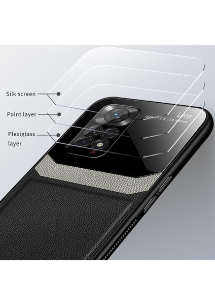 Xiaomi Redmi Note 11 4g Için Ince Litchi Tpu Bumper Hibrit Cam Korumalı Kılıf Kapaklı - Kırmızı (Yurt Dışından) fiyatları
