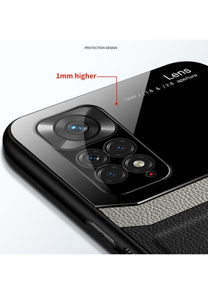 Xiaomi Redmi Note 11 4g Için Ince Litchi Tpu Bumper Hibrit Cam Korumalı Kılıf Kapaklı - Kırmızı (Yurt Dışından) fırsatları