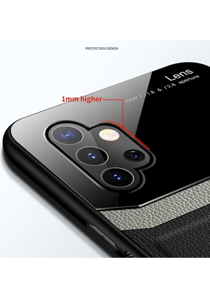 Samsung Galaxy A32 5g Için Ince Litchi Tpu Bumper Hibrit Cam Korumalı Kılıf Kapaklı - Mavi (Yurt Dışından) fırsatları