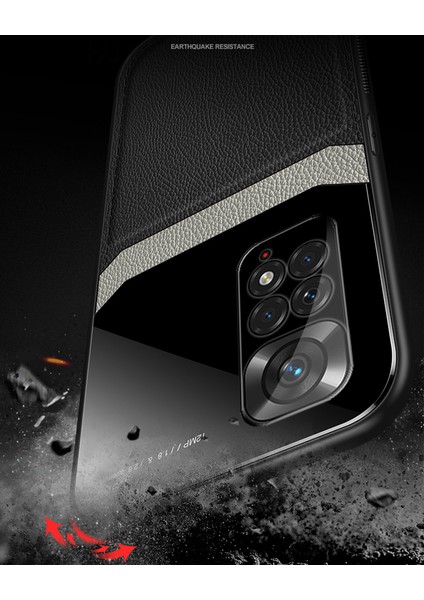 Xiaomi Redmi Note 11 4g Için Ince Litchi Tpu Bumper Hibrit Cam Korumalı Kılıf Kapaklı - Mavi (Yurt Dışından)