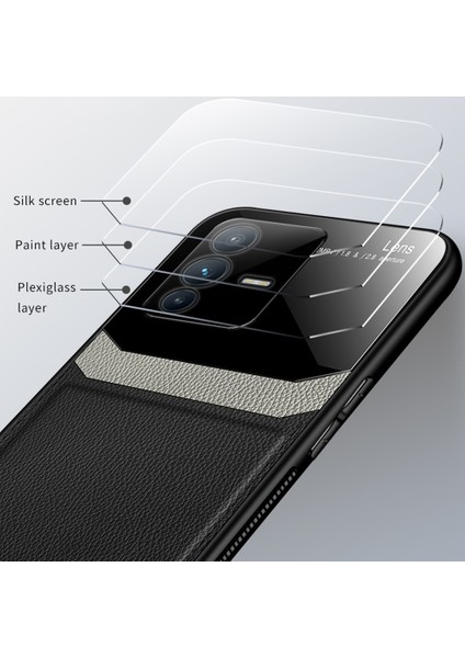 Vıvo S12 Pro Için Ince Litchi Tpu Bumper Hibrit Cam Korumalı Kılıf Kapaklı - Kırmızı (Yurt Dışından) fiyatları