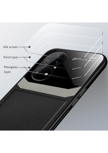 Huawei P50 Için Ince Litchi Tpu Bumper Hibrit Cam Korumalı Kılıf Kapaklı - Mavi (Yurt Dışından) fiyatları