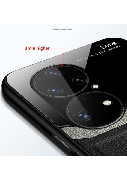Huawei P50 Için Ince Litchi Tpu Bumper Hibrit Cam Korumalı Kılıf Kapaklı - Mavi (Yurt Dışından) fırsatları