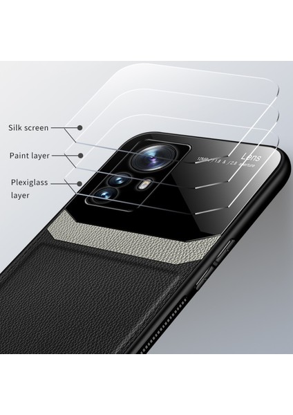 Xiaomi 12 Pro Için Ince Litchi Tpu Bumper Hibrit Cam Korumalı Kılıf Kapaklı - Siyah (Yurt Dışından) modelleri