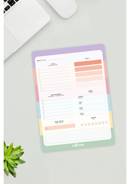 Le Color Günlük Planlayıcı Blok Pastel
