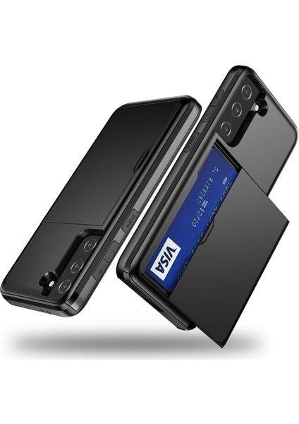 Samsung Galaxy S21 Fe Için Sürgülü Kart Tutucu Plastik + Tpu Hibrit Telefon Kılıfı (Yurt Dışından) indirimleri