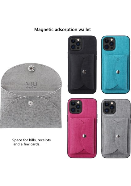 Vılı Apple İphone 12 Pro Max 6.7 Inç Uyumlu Manyetik Tokalı Pu Deri Kaplamalı Cüzdan Telefon Kılıfı - Gri (Yurt Dışından) indirimleri