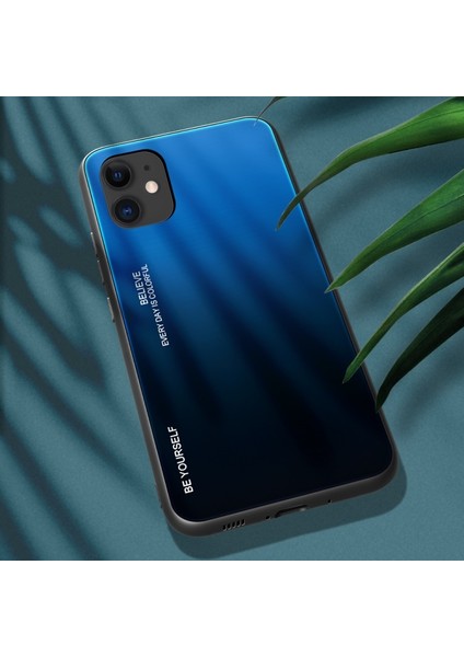 Hello- U Apple İphone 12 Mini 5.4 Inç Uyumlu Degrade Renk Temperli Cam + Pc + Tpu Telefon Kılıfı - Mavi / Siyah (Yurt Dışından) fiyatları