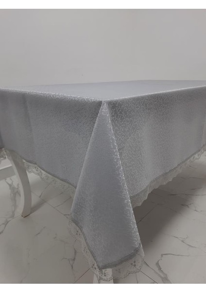 Paris Jakarlı Kumaş Güpürlü Gri Masa Örtüsü Dikdörtgen 160*220 cm - 962 fırsatları