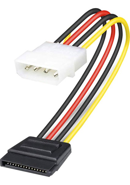 4 Pinli Erkek Ide Molex TO15 Pin Dişi Sata Güç Kablosu 30 cm