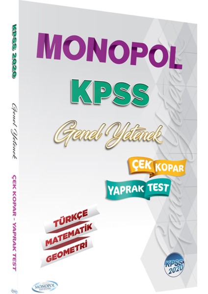 Monopol Yayınları KPSS 2020 Genel Yetenek Yaprak Test (Iadesizdir)