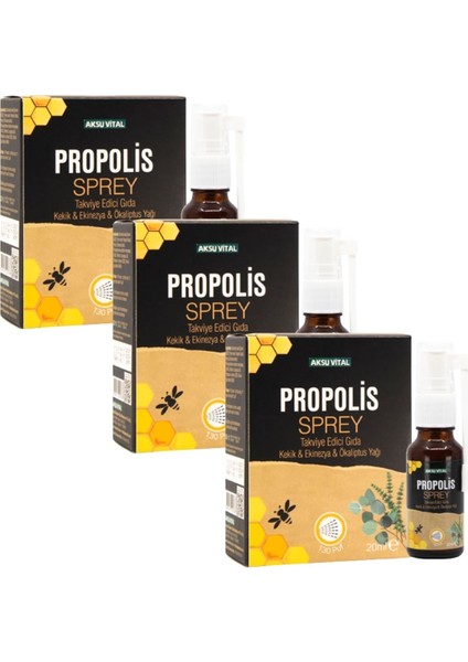 Propolis Sprey Kekik Ekinezya Okaliptus Ilaveli 20 ml x 3