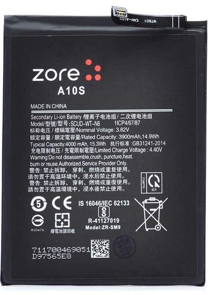 Galaxy A10S Zore Tam Uyumlu Batarya