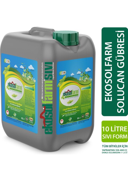 %100 Organik Sıvı Solucan Gübresi 10 Litre