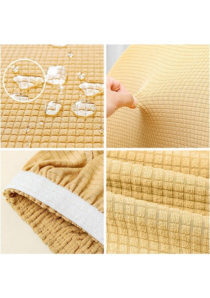 Jakarlı Yemek Sandalye Slipcovers Yemek Odası Sandalye Koruyucu Kahve (Yurt Dışından)