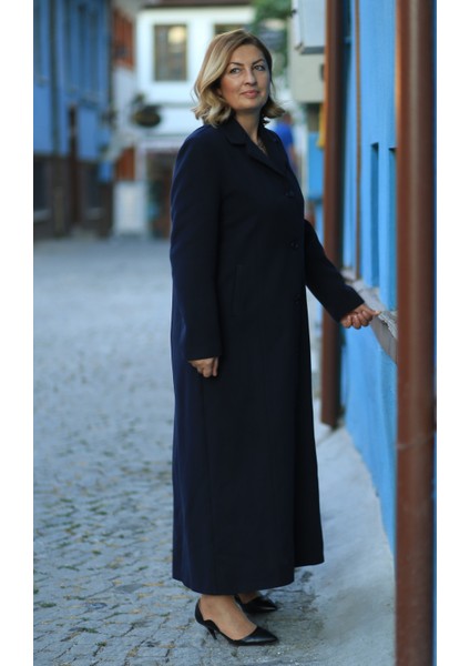 Yaren Kadın Kışlık Lacivert Kaşe Manto fiyatları
