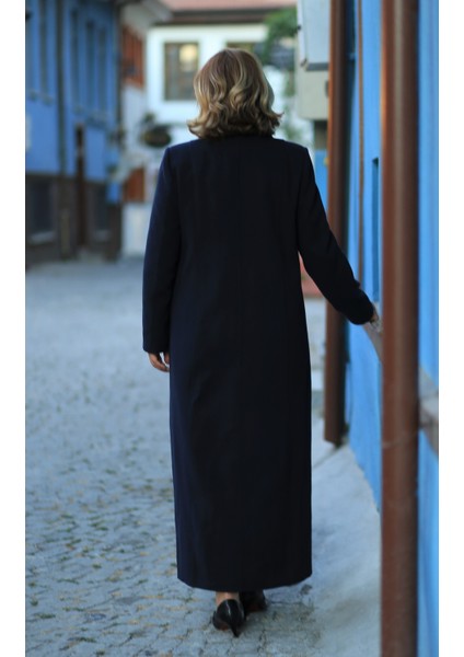 Yaren Kadın Kışlık Lacivert Kaşe Manto modelleri