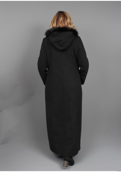 Büyük Beden Anne Kışlık Kaşmir Siyah Manto fiyatları