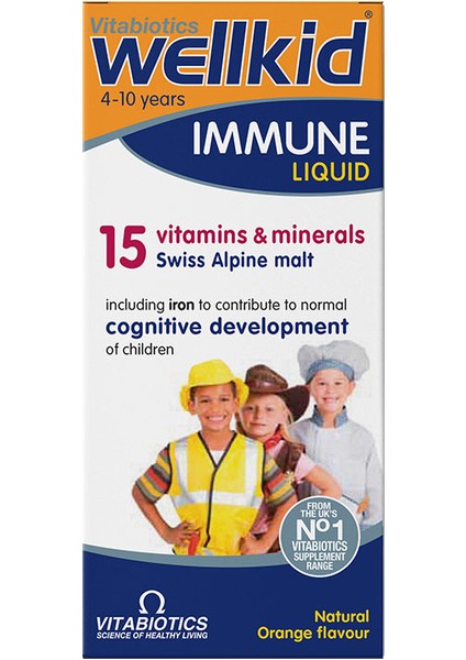 Immune Liquid Portakal Aromalı Takviye 150 ml | 4-10 Yaş