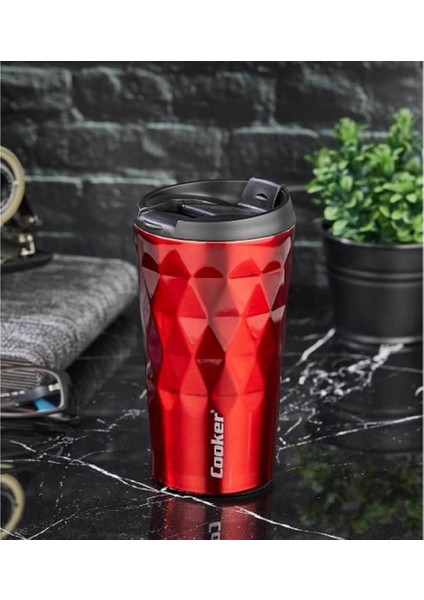 Prizma 350 ml Çelik Mug Termos Kırmızı CKR2048