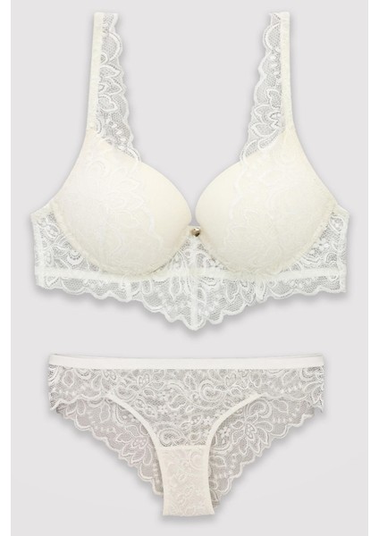 Rome Regular Soft Push Up Sütyen Takım Ekru | 4737