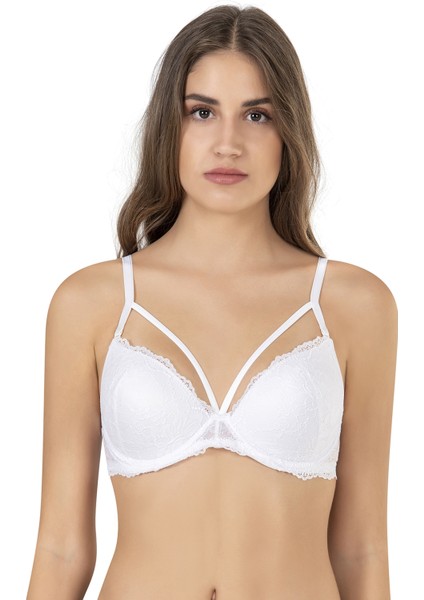 Lyon Dantelli Dolgulu Bralet Sütyen Beyaz | Lyon