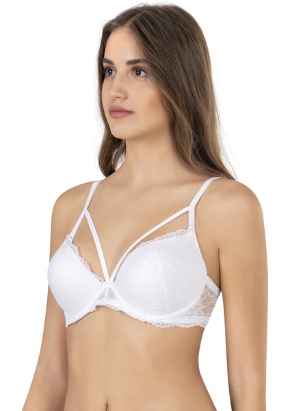 Lyon Dantelli Dolgulu Bralet Sütyen Beyaz | Lyon modelleri