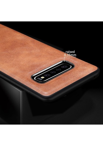 Galaxy S10 Plus Için Vintage Stil Toza Darbeye Dayanıklı Pu Deri Kaplamalı Tpu Koruyucu Kılıf - Kahverengi (Yurt Dışından) modelleri