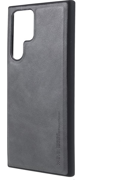 Galaxy S22 Ultra Için Vintage Stil Toza Darbeye Dayanıklı Pu Deri Kaplamalı Tpu Koruyucu Kılıf - Gri (Yurt Dışından) modelleri