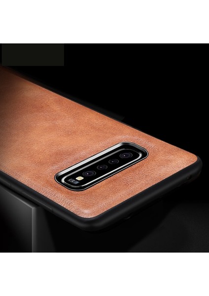Galaxy S10 Için Vintage Stil Toza Darbeye Dayanıklı Pu Deri Kaplamalı Tpu Koruyucu Kılıf - Kahverengi (Yurt Dışından) fırsatları