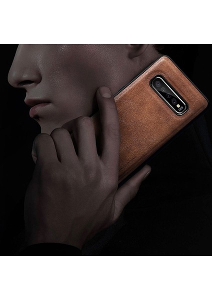 Galaxy S10 Için Vintage Stil Toza Darbeye Dayanıklı Pu Deri Kaplamalı Tpu Koruyucu Kılıf - Kahverengi (Yurt Dışından) indirimleri