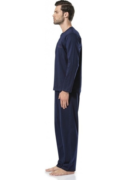 Pierre Cardin 5454 Erkek Uzun Kollu Pijama Takımı-Lacivert