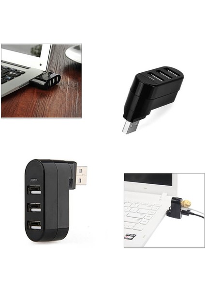 3 Port 180 Dirsek USB Hub Çoğaltıcı Çoklayıcı USB 2.0 Çoklama