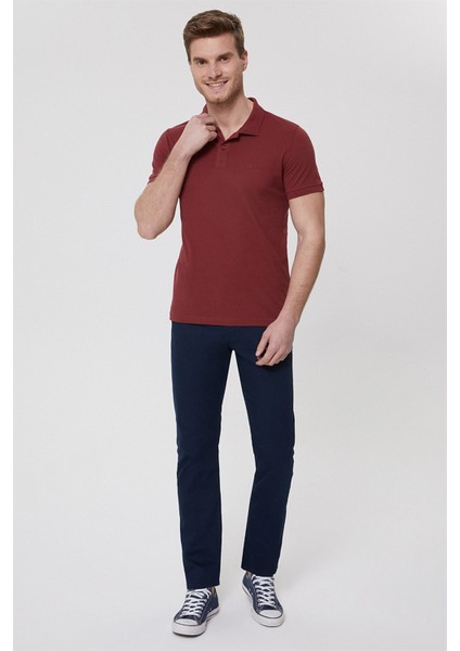 Slim Fit Pike Desenli Bordo Erkek Polo T-Shirt - 224 LCM 242057 Twins