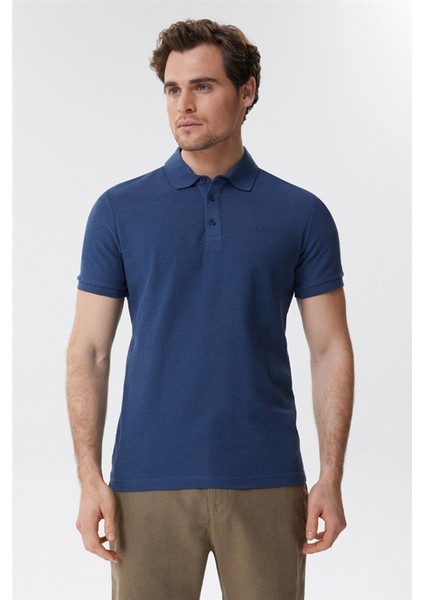 Regular Fit Düz Açık Lacivert Erkek Polo T-Shirt - 222 Lcm 242049 Tylen modelleri