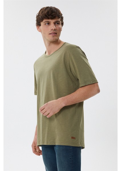 Lee Cooper Bisiklet Yaka Oversized DüzHaki Erkek T-Shirt - 222 Lcm 242041 Thomas