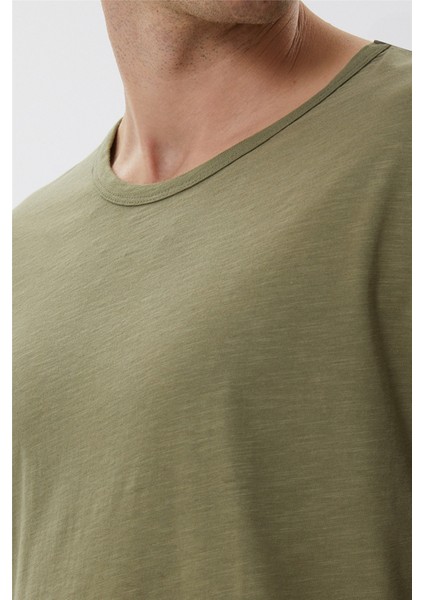 Bisiklet Yaka Oversized DüzHaki Erkek T-Shirt - 222 Lcm 242041 Thomas fırsatları