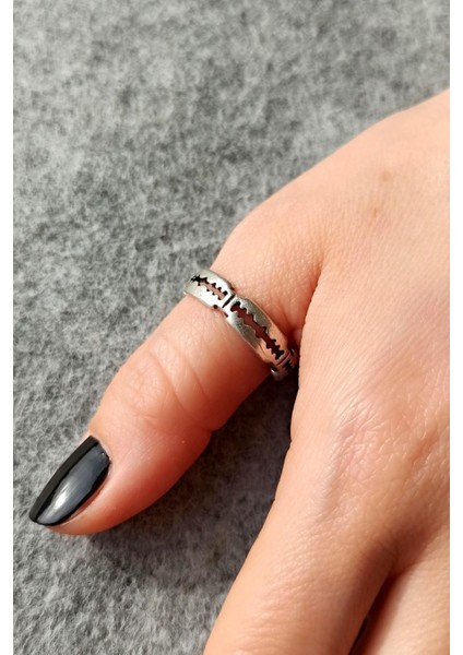 Antik Gümüş Kaplama Jilet Şekilli El Yapımı Ayarlanabilir Erkek Yüzük fiyatları