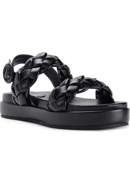 Camellıa 2fx Siyah Kadın Kalın Taban Sandalet