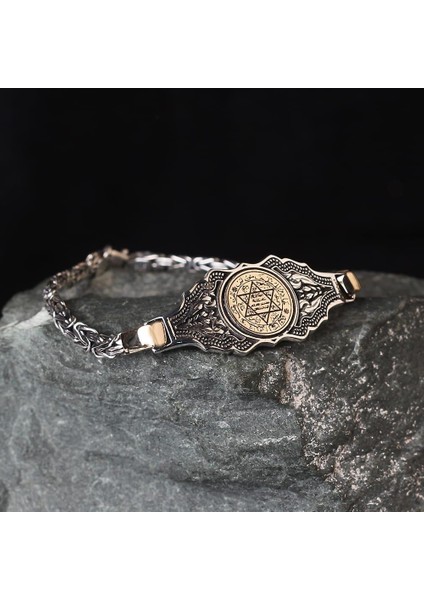 925 Ayar Gümüş Mührü Süleyman Yüzük Kral Bileklik Set fiyatları