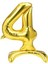 4 Yaş Gold Renkli Ayaklı Folyo Balon Rakam 32 Inç 80 cm 1