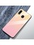 Galaxy M20 Için Çizilmeye Dayanıklı Temperli Cam + Tpu + Pc Gradyan Telefon Kılıfı - Altın/pembe (Yurt Dışından) 2