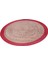 Çift Taraflı Baskılı Jüt TRQ003 Kırmızı Daire Halı 150X150 ~ 2.25 M2 3