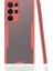 - Samsung Galaxy S22 Ultra - Kılıf Kenarı Renkli Arkası Şeffaf Parfe Kapak - Pembe - T20745 1